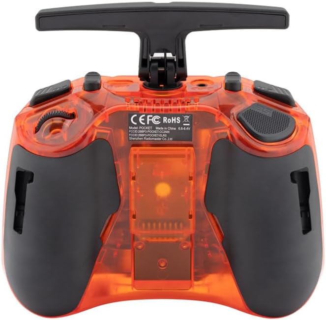 RotorLogic جهاز تحكم عن بُعد محمول راديو ماستر بوكيت هال جيمبال EdgeTX مع وضع إضاءة LED مدمج 2 بطاريات غير مدرجة (برتقالي، ELRS) - Image 1